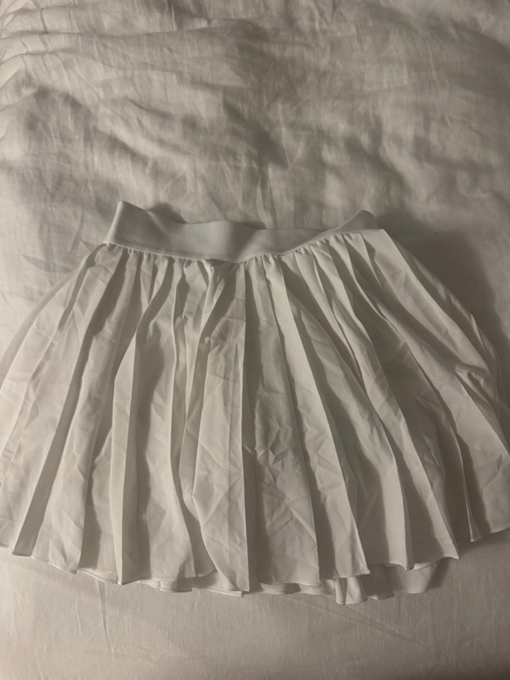 Aritzia White Pleated Circle Skirt